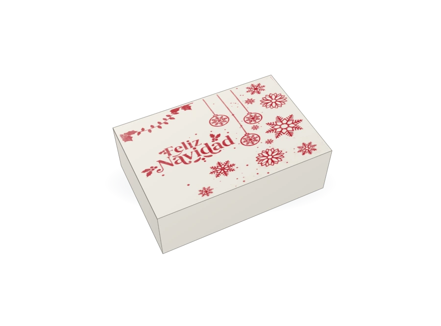 Caja navideña Destellos, diseño 1, aislada del fondo