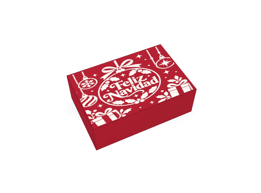 Caja navideña Regalos, diseño 3, aislada del fondo