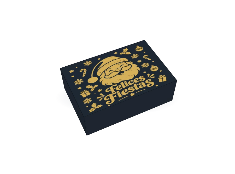 Caja navideña Santa, diseño 4, aislada del fondo