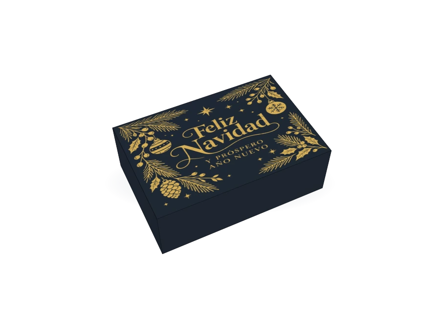 Caja navideña Botánico, diseño 5, aislada del fondo